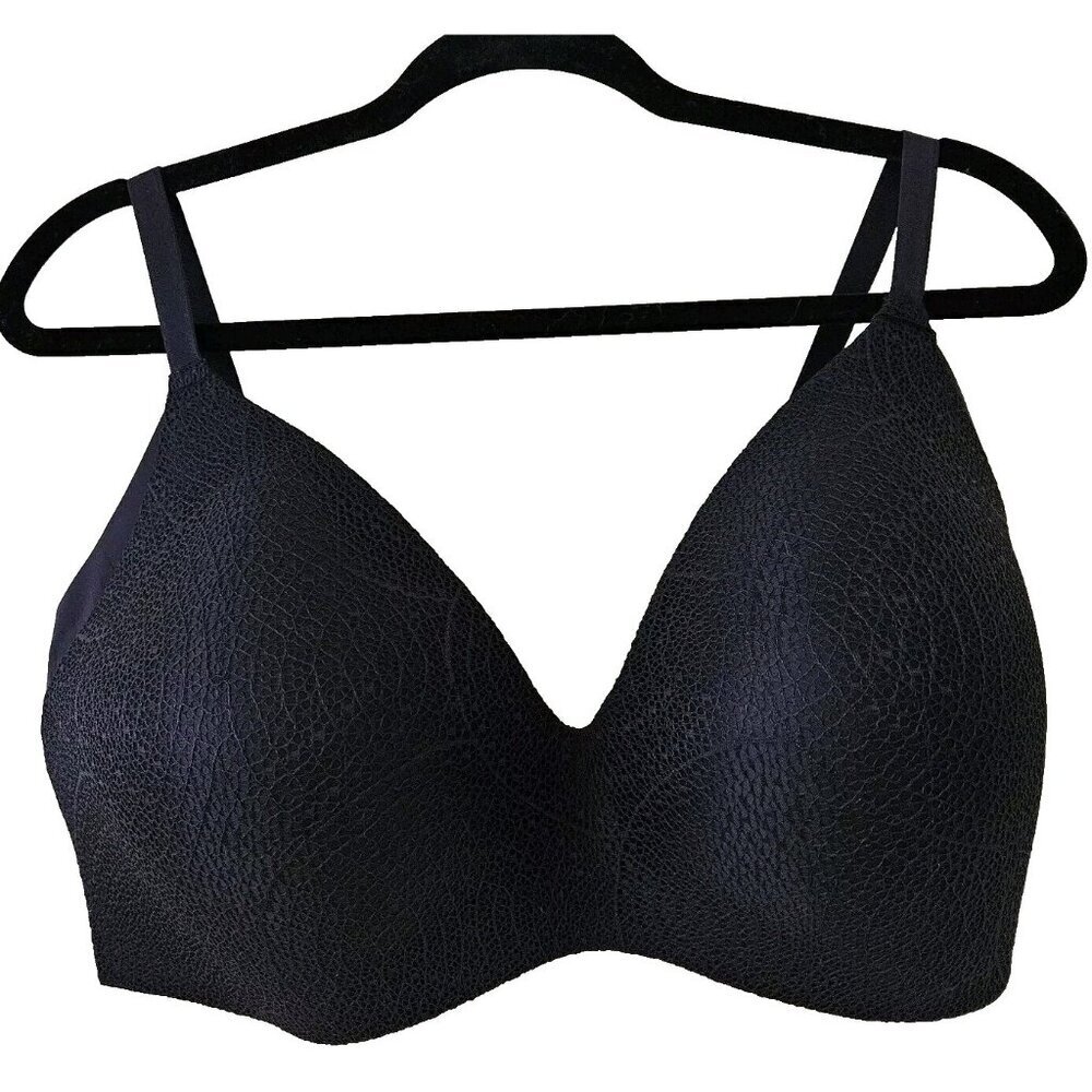 KNIX Bra Womens 8+ Black Lace Wireless Seamless Adjustable Straps Lace